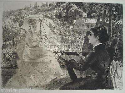 Felix Bracquemond, La Terrasse: Veduta Di Villa Brancas A Sèvres