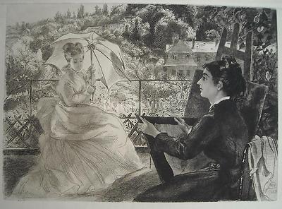 Felix Bracquemond, La Terrasse: Veduta Di Villa Brancas A Sèvres