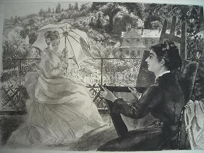 Felix Bracquemond, La Terrasse: Veduta Di Villa Brancas A Sèvres
