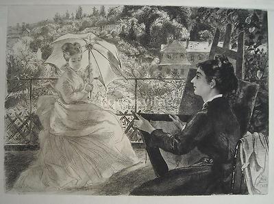 Felix Bracquemond, La Terrasse: Veduta Di Villa Brancas A Sèvres