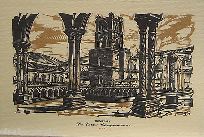 Sicilia, Palermo, Monreale: Torre Campanaria. Illustrazione Xilografica Di Petrus