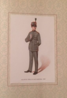 Militaria, Artiglieria, Genio, Accademia, Uniforme Di Allievo. Stampa A Colori.