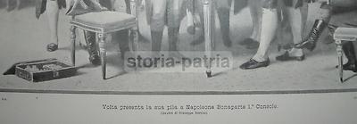 Alessandro Volta Presenta La Pila A Napoleone Bonaparte, Stampa Dubray Da Giuseppe Bertini