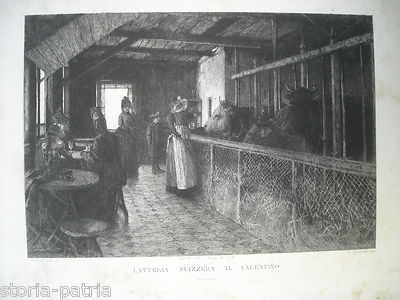 Latteria Svizzera Al Valentino, Incisione Di O. Silvestri Da Giacomo Grosso