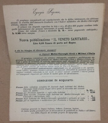 Milano, Edizioni Finetti, Annuario Medici E Sanitari, Pieghevole Pubblicitario, 1904