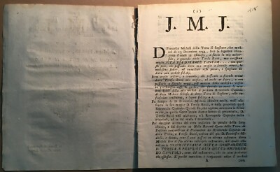 Puglia, Salento, Sogliano: Allegazione Giuridica Scarpa, Bucci, Porcinari, Monaco, 1782