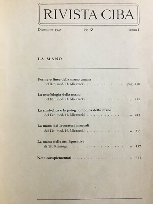 La Mano. Rivista Ciba, N. 7, 1947