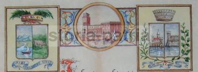 Arte Abruzzo Pescara d'Annunzio Araldica: Artistico Diploma Di Ivo Botti Su Pergamena