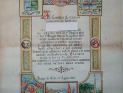 Arte Abruzzo Pescara d'Annunzio Araldica: Artistico Diploma Di Ivo Botti Su Pergamena