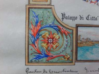 Arte Abruzzo Pescara d'Annunzio Araldica: Artistico Diploma Di Ivo Botti Su Pergamena