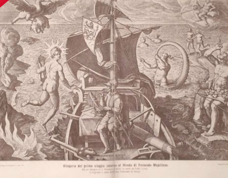 Cristoforo Colombo Si Imbarca A Palos, Stampa Tipolitografica