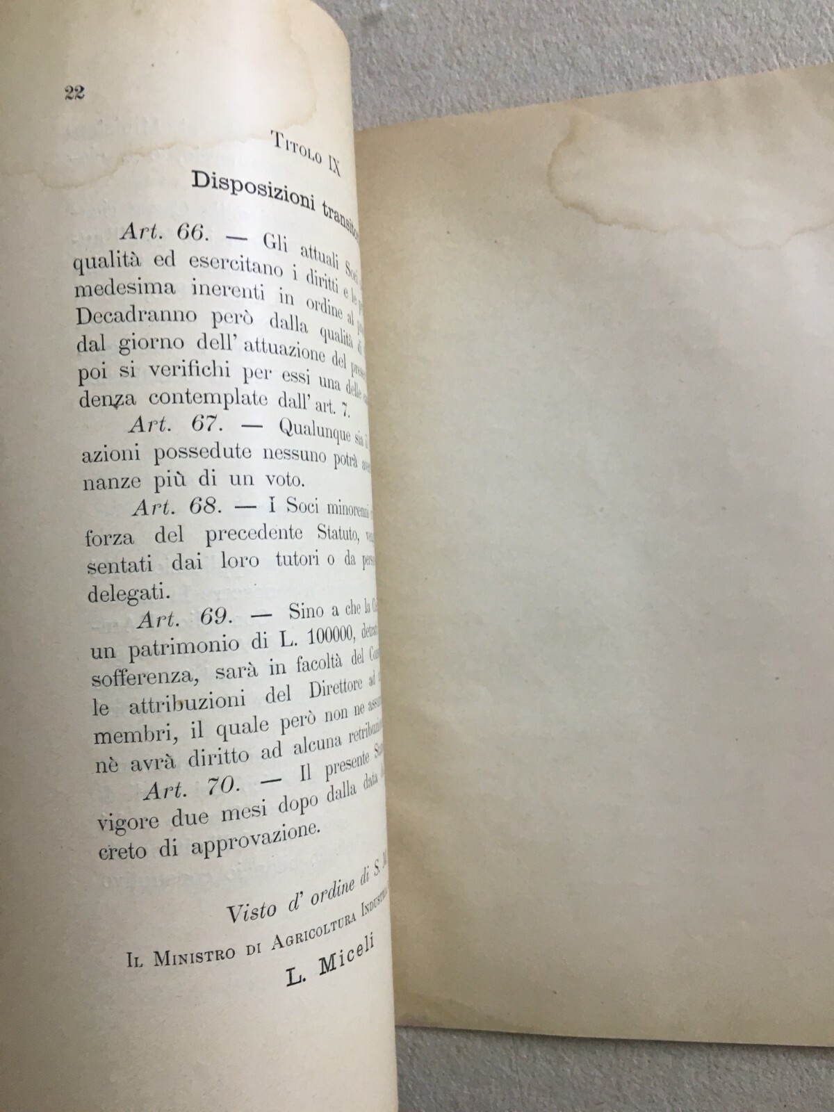 Statuto Della Cassa Di Risparmio Di Tolentino, 1891