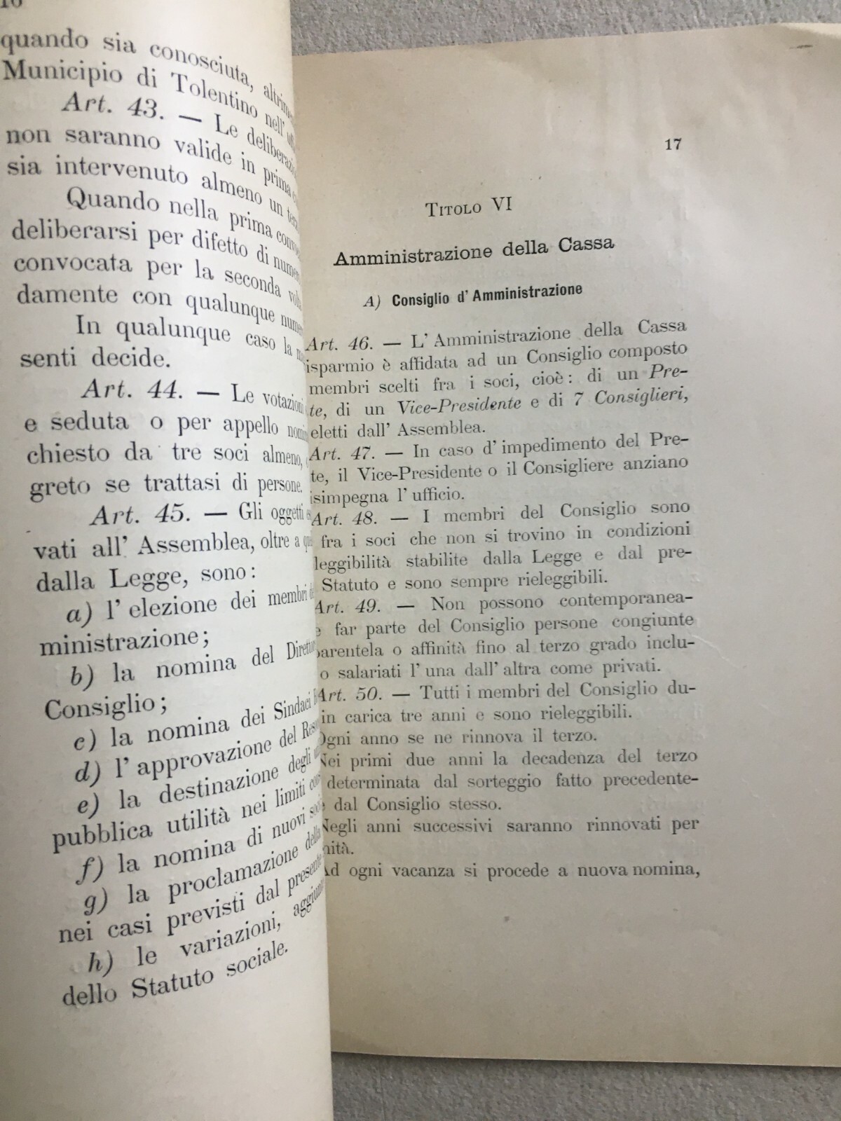 Statuto Della Cassa Di Risparmio Di Tolentino, 1891