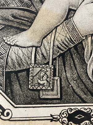 Antica Stampa Popolare Devozionale: Madonna Del Carmine. Litografia Dell'800