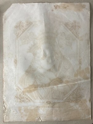 Antica Stampa Popolare Devozionale: Madonna Del Carmine. Litografia Dell'800