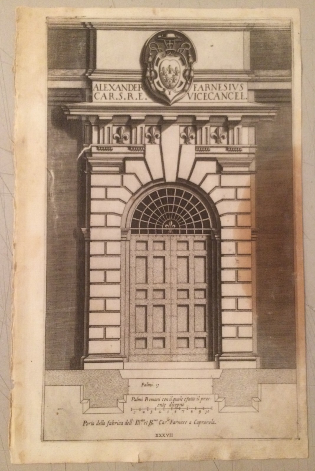 Architettura: Caprarola, Palazzo Farnese. Prospetto Di Porta E Stemma Araldico
