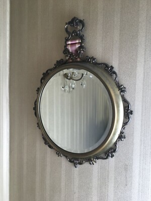 Specchiera Decorativa Con Cornice Metallica, Specchio Molato E Fregi Artistici