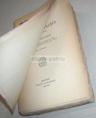 Rime Di Francesco Petrarca Con L'Interpretazione Di Giacomo Leopardi   Antica Edizione Le Monnier (1927)