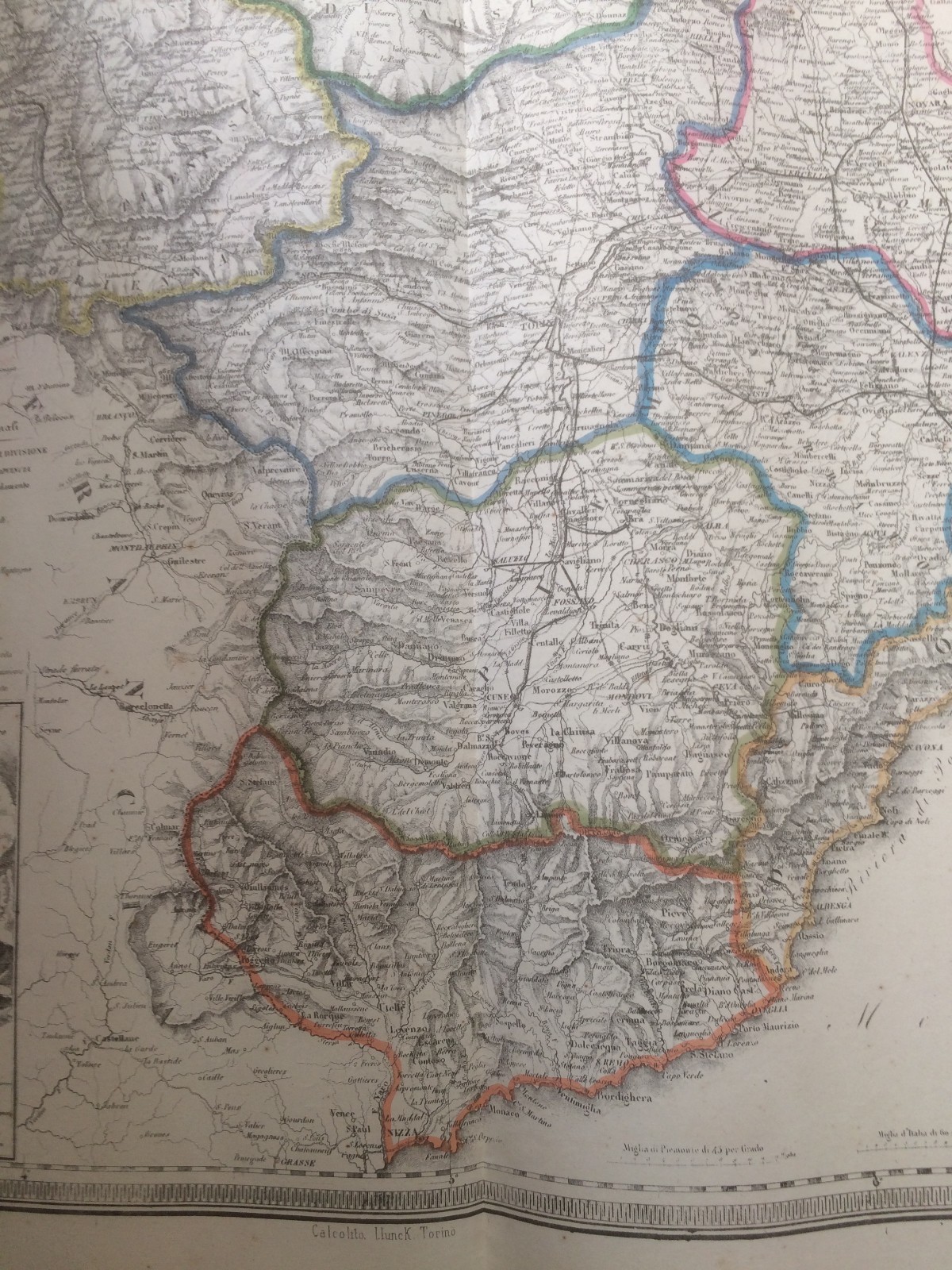 Stati Sardi: Piemonte, Liguria, Torino, Genova, Aosta, Nizza. Ferrovie, Cartografia, 1856