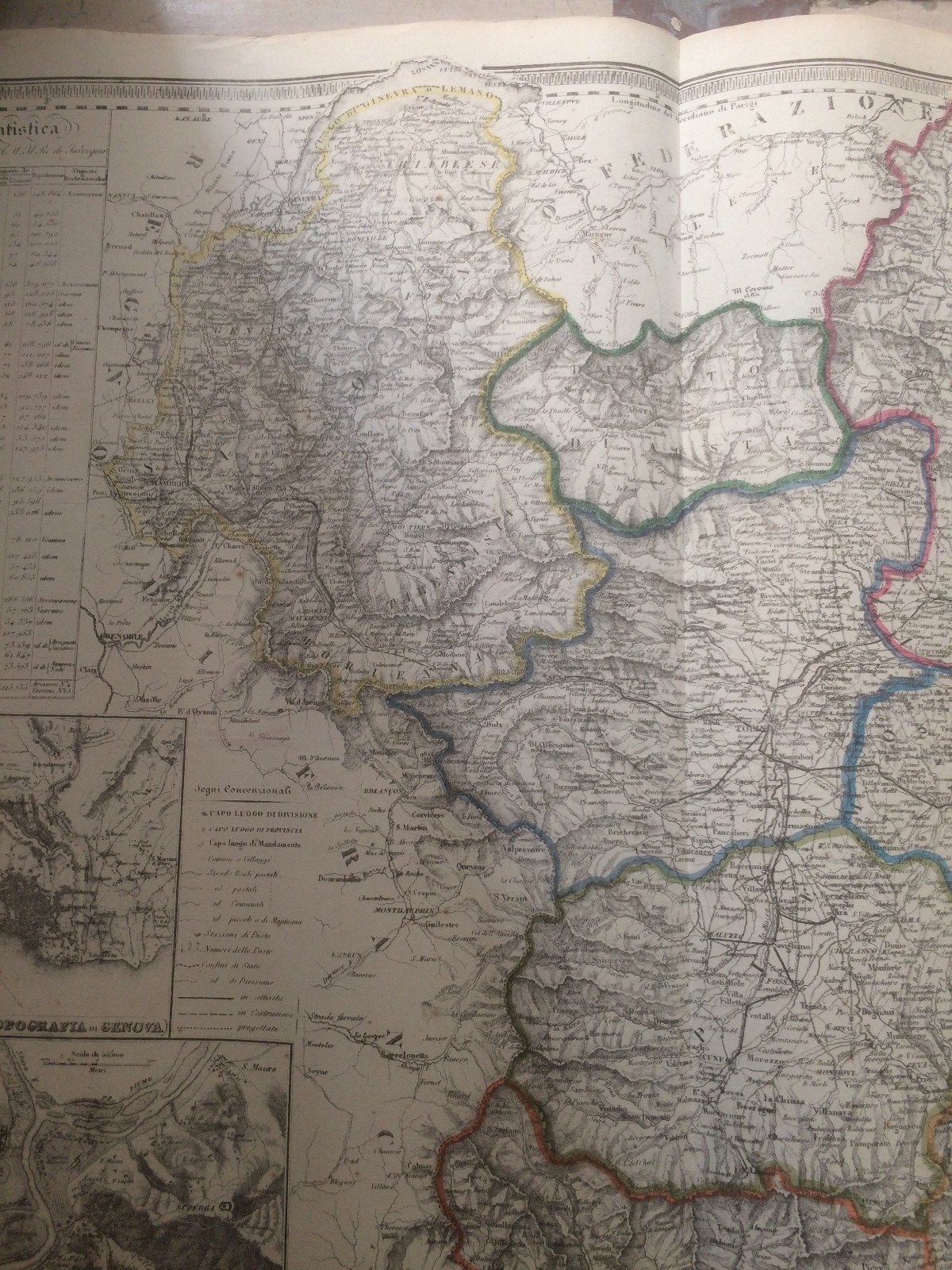 Stati Sardi: Piemonte, Liguria, Torino, Genova, Aosta, Nizza. Ferrovie, Cartografia, 1856
