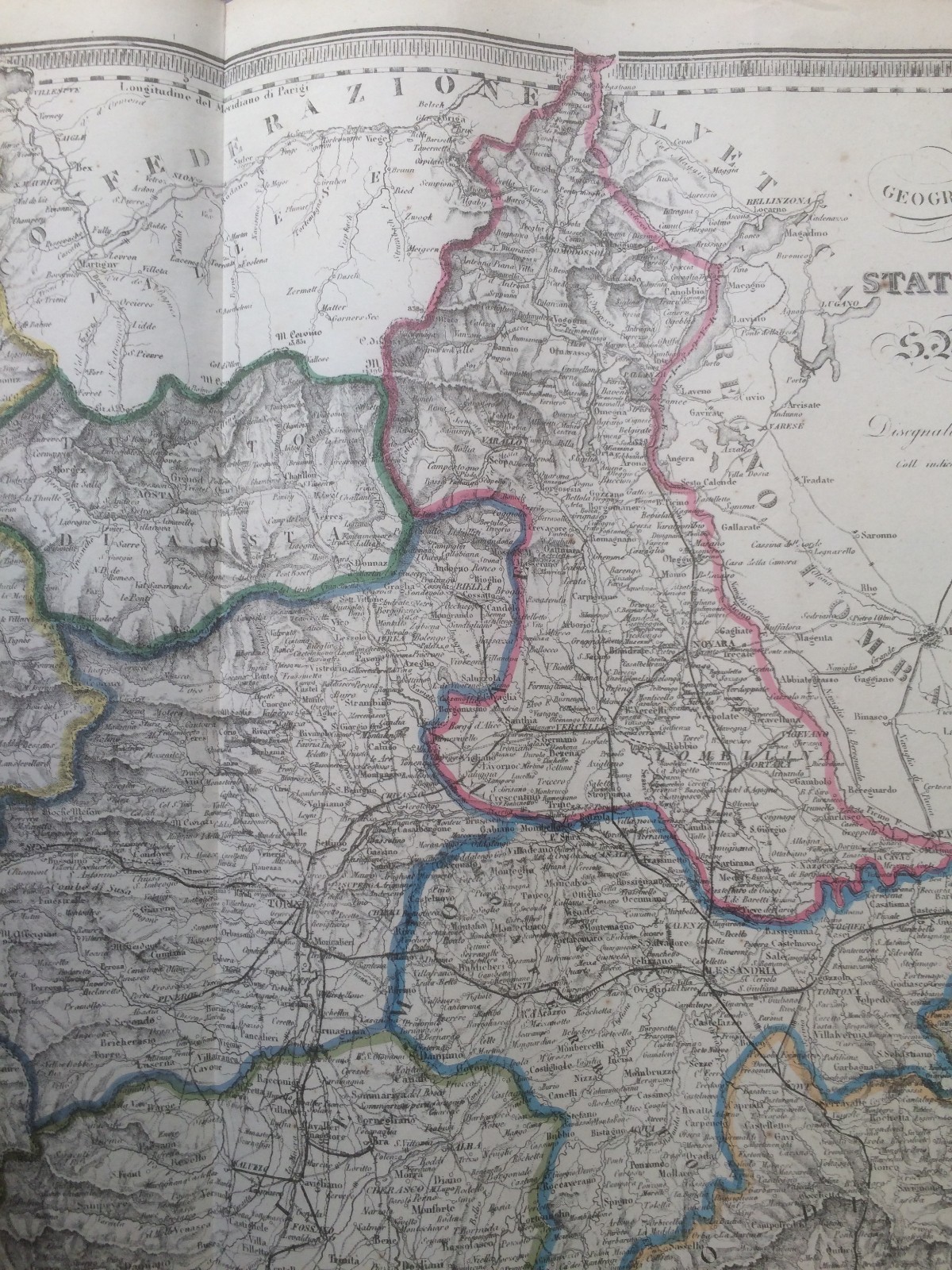 Stati Sardi: Piemonte, Liguria, Torino, Genova, Aosta, Nizza. Ferrovie, Cartografia, 1856