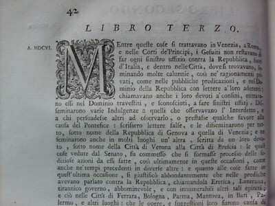 Opere Varie Di Paolo Sarpi, 1750, Volume Primo, Teologia E Inquisizione A Venezia
