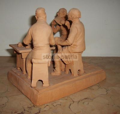 Scultura In Terracotta Raffigurante Calzolai, Manifattura Di Caltagirone