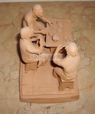 Scultura In Terracotta Raffigurante Calzolai, Manifattura Di Caltagirone