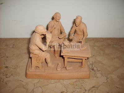 Scultura In Terracotta Raffigurante Calzolai, Manifattura Di Caltagirone