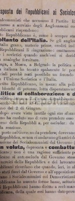 Politica, Propaganda, Partiti Politici: Repubblicani, Socialcomunisti, Volantino