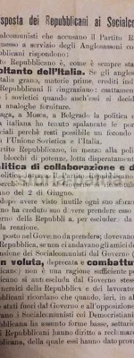 Politica, Propaganda, Partiti Politici: Repubblicani, Socialcomunisti, Volantino