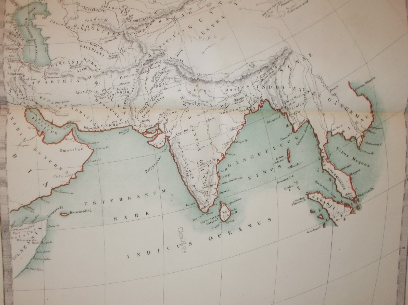 Antica Cartografia Dell'Asia: India E Arabia. Mappa Di G. De Luca, Napoli