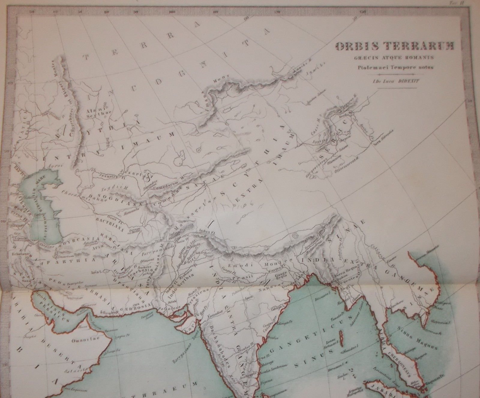 Antica Cartografia Dell'Asia: India E Arabia. Mappa Di G. De Luca, Napoli