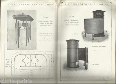 Torino, Idraulica Sanitaria: Orinatoi, Latrine, Lavabi. Catalogo Ditta Renzi (1924)