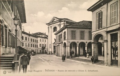 Lago Maggiore, Pallanza: Mercato E Chiesa Di S. Sebastiano. Antica Veduta, Cartolina
