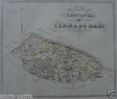 Puglia, Provincia Di Bari, Cartografia Antica, Mappa De Sanctis