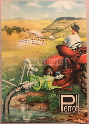 Agricoltura, Motori, Pompe Per Irrigazione, Irrigatori Pioggia Perrot, Pubblicitaria