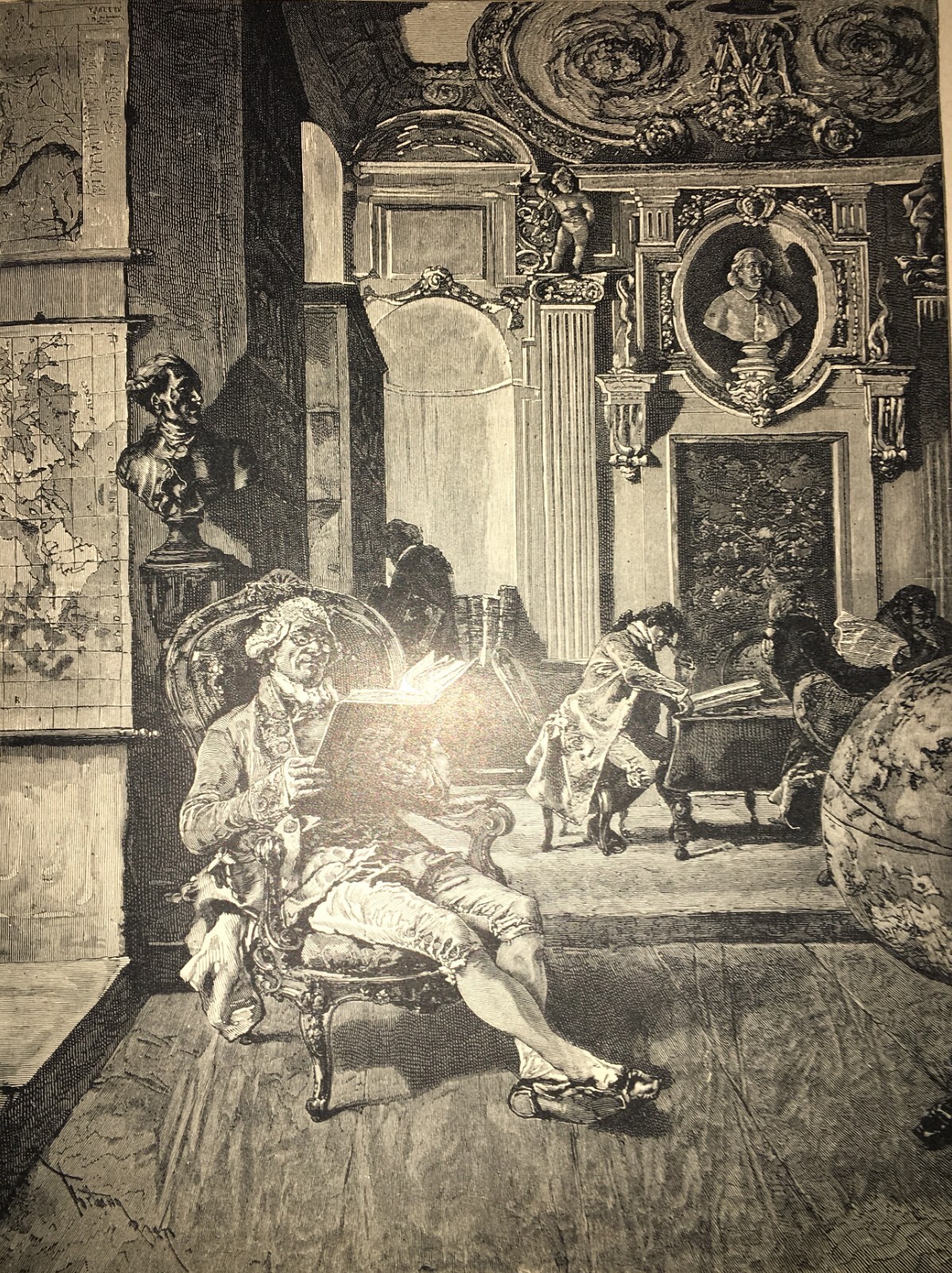 Mariano Fortuny: I Bibliofili, Antica Stampa Xilografica (1891)