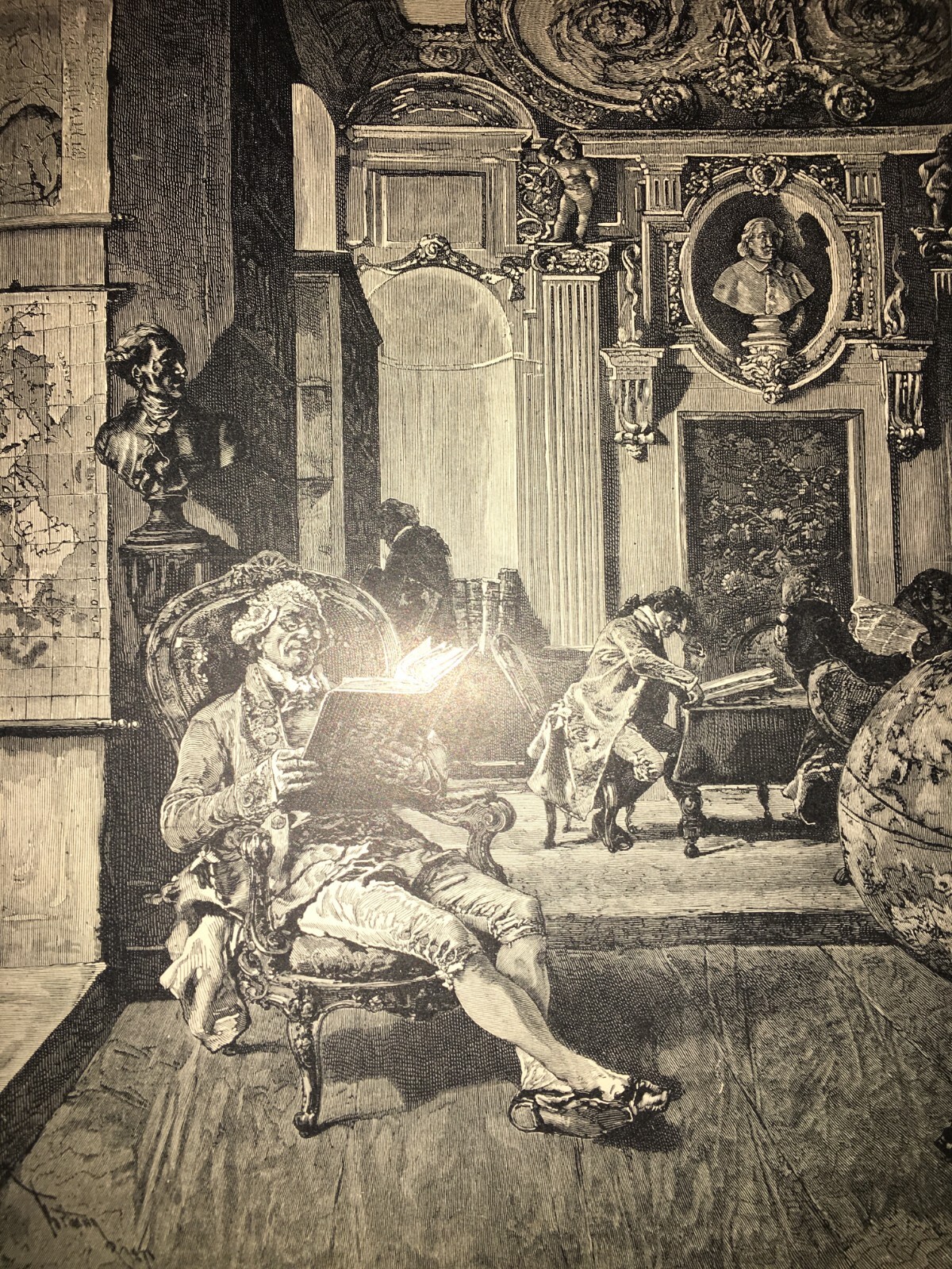 Mariano Fortuny: I Bibliofili, Antica Stampa Xilografica (1891)