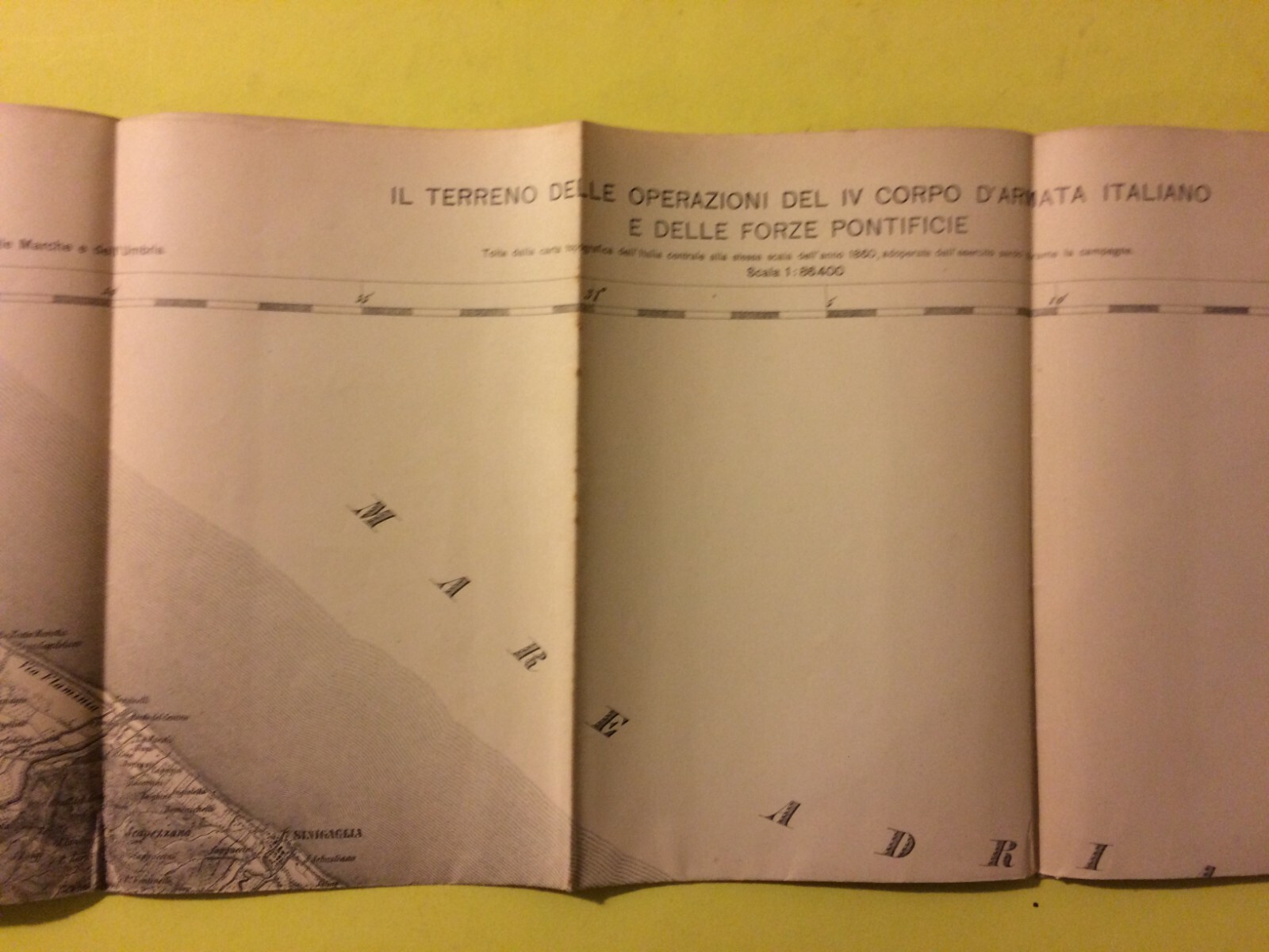 Marche, Ancona: Mappa Militare Del Risorgimento E Dello Stato Pontificio, 1923