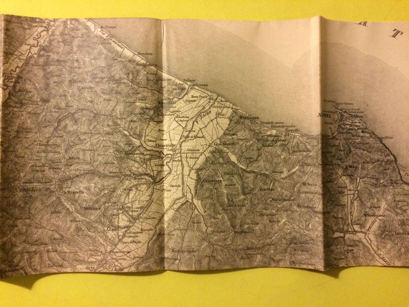 Marche, Ancona: Mappa Militare Del Risorgimento E Dello Stato Pontificio, 1923