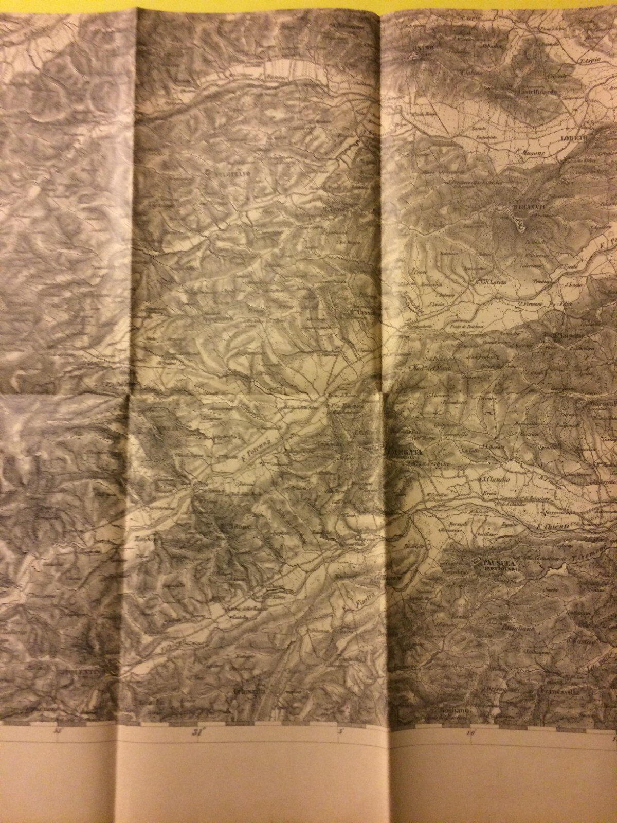 Marche, Ancona: Mappa Militare Del Risorgimento E Dello Stato Pontificio, 1923