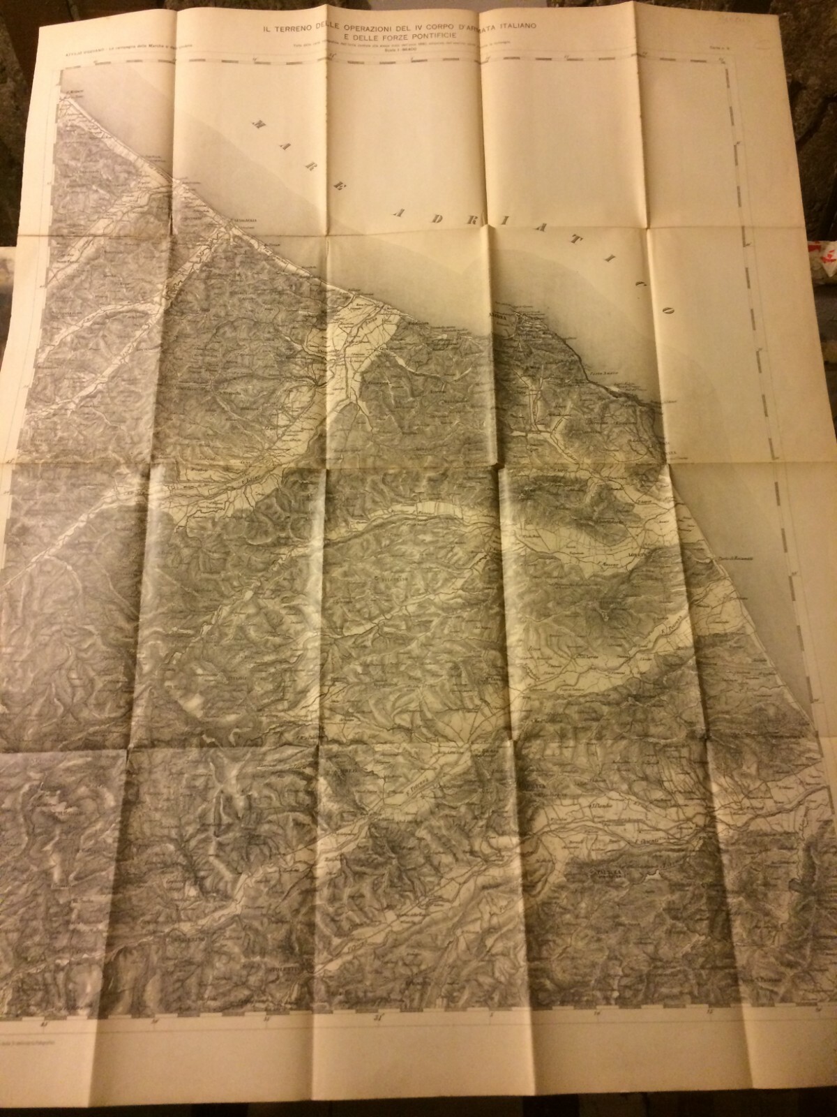 Marche, Ancona: Mappa Militare Del Risorgimento E Dello Stato Pontificio, 1923