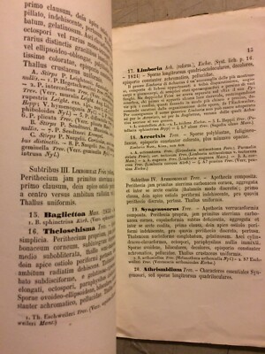 Scienze Naturali, Licheni Verrucarini, Trevisan, Bassano, 1860.