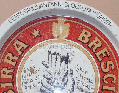 Vassoio Pubblicitario Birra Brescia Wuhrer Con Stemma Araldico