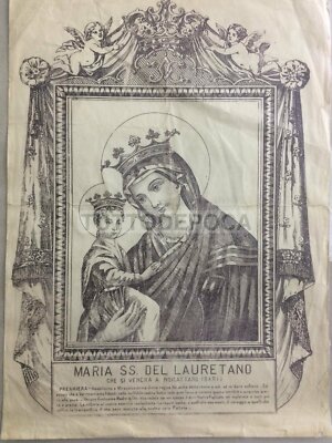 Puglia, Bari, Noicattaro: Antica Stampa Devozionale, Madonna Del Lauretano, Litografia