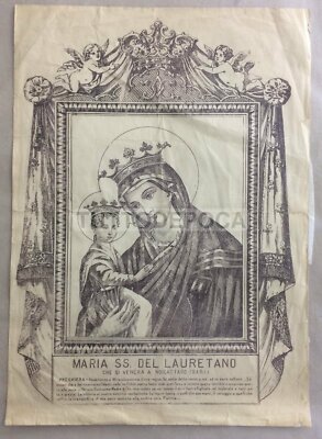 Puglia, Bari, Noicattaro: Antica Stampa Devozionale, Madonna Del Lauretano, Litografia