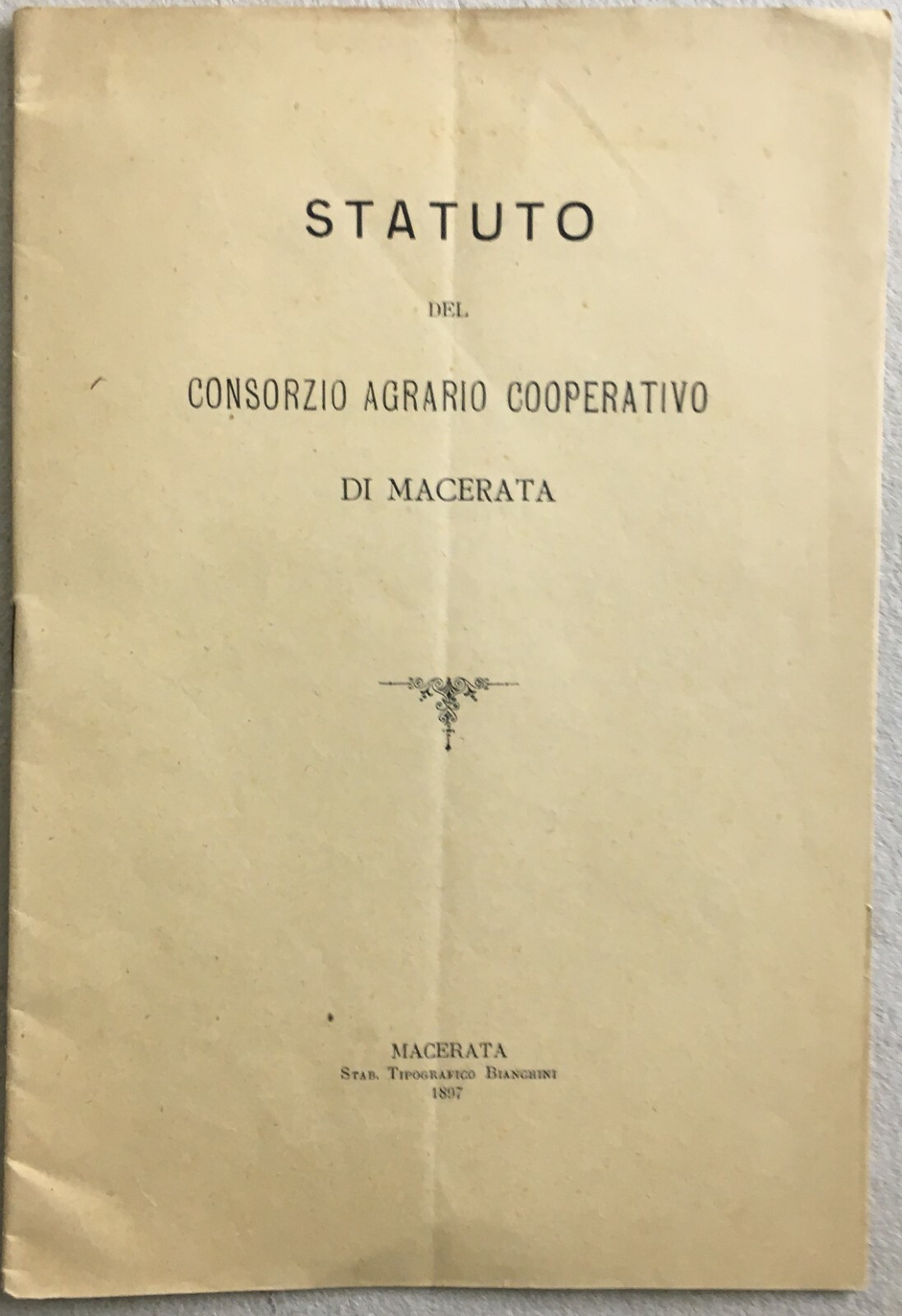 Marche, Macerata, Consorzio Agrario Cooperativo: Antico Statuto