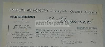 Bologna Antica Pubblicitaria: Carta Da Lettera Intestata   Giocattoli E Chincaglierie