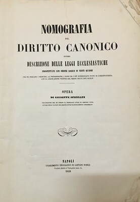 Nomografia Del Diritto Canonico, Giuseppe Spennati (1852)